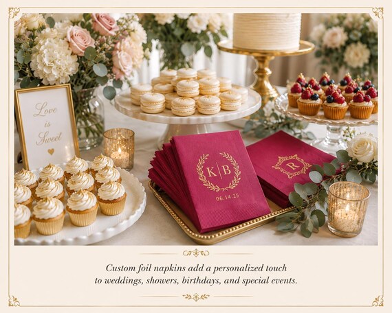 Elegance Custom Foil Personalized Napkins