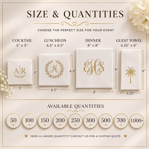 Elegance Custom Foil Personalized Napkins