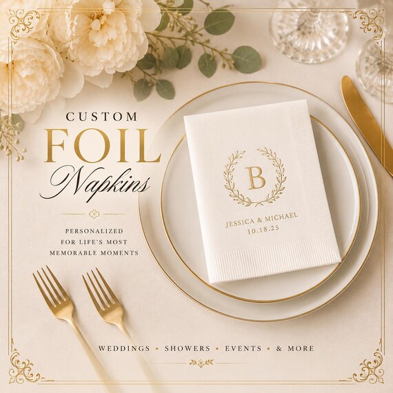 Elegance Custom Foil Personalized Napkins