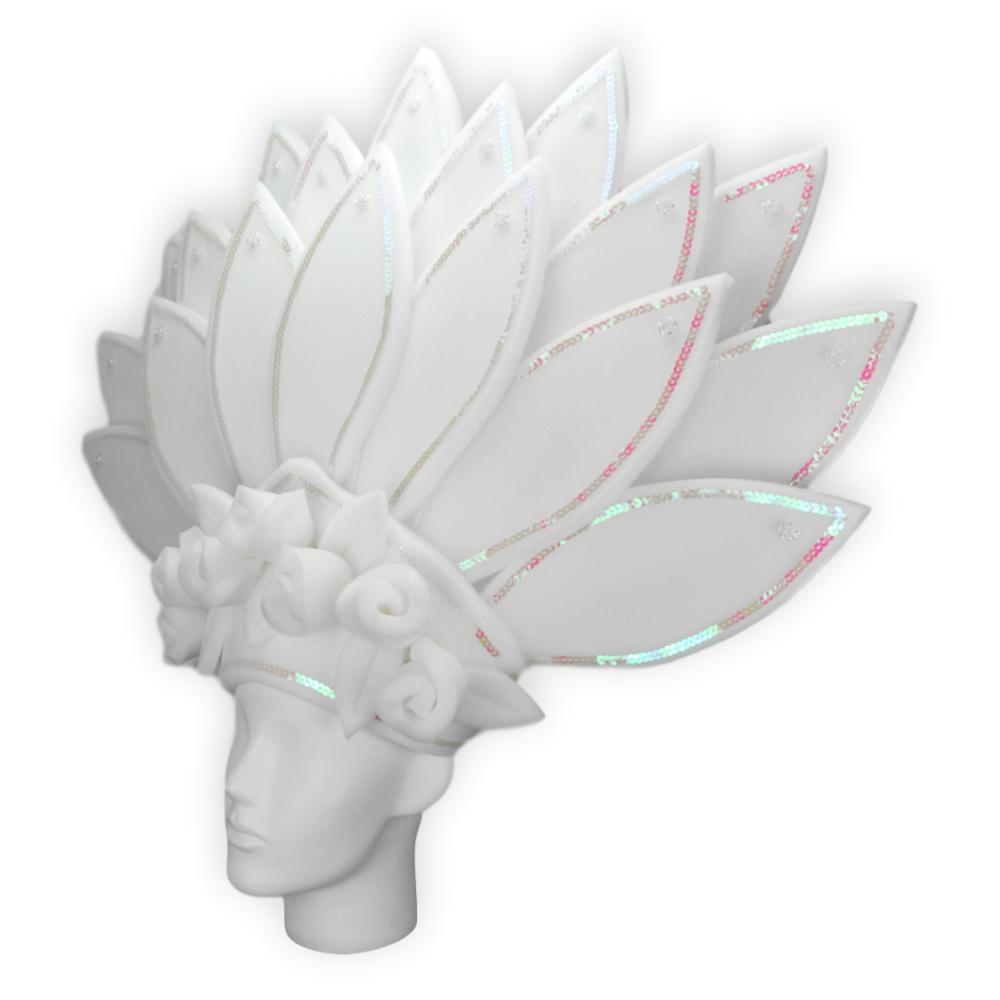 White Flowers & Feathers Crown